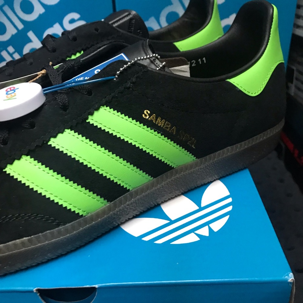adidas Originals Samba Deco SPZL Black/Lucid Lime 13M IF5738 NWT DS OG BOX - Picture 4 of 14